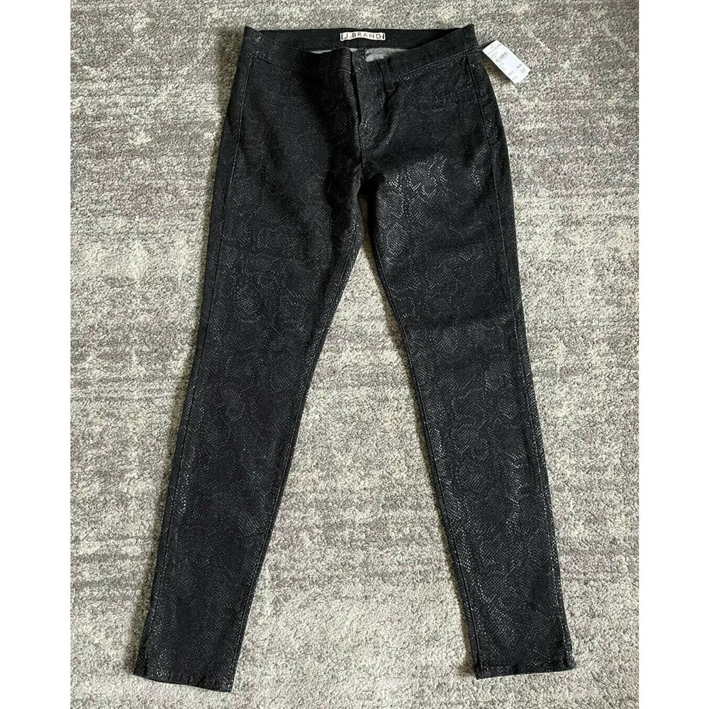 J Brand Womens Size 30 Snake Skin Pattern Black Denim Jeans Pockets NWT K8